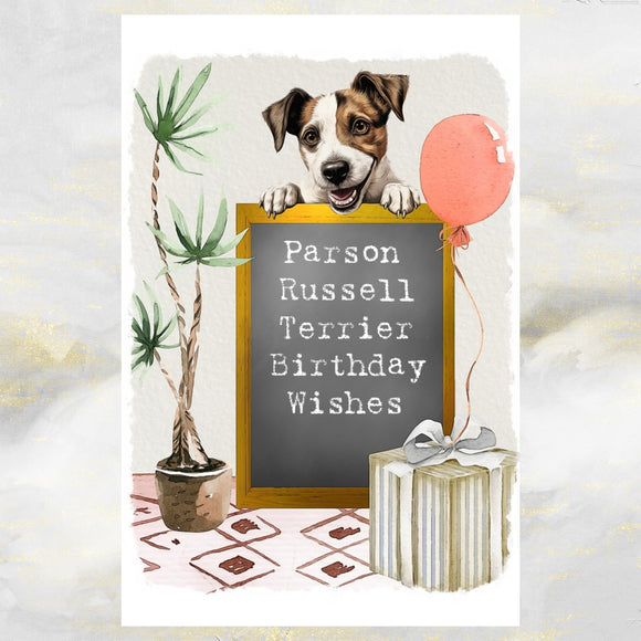 Parson Russell Terrier Dog Birthday Greetings Card