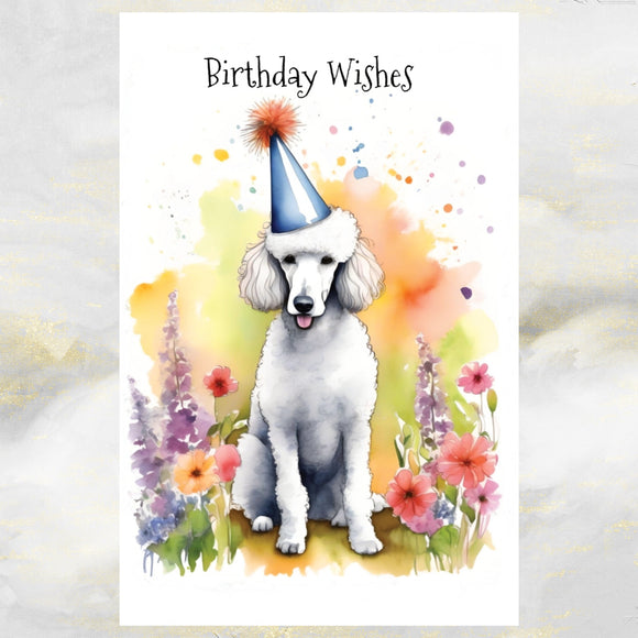 Poodle Dog Birthday Wishes Greetings Card