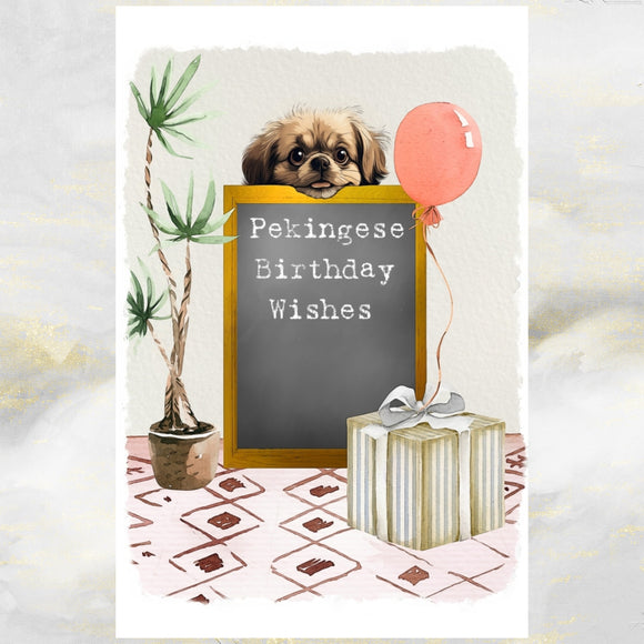 Pekingese Dog Birthday Greetings Card