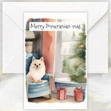 Pomeranian Dog Christmas Card