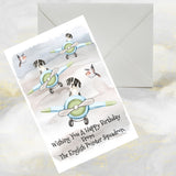 English Pointer Dogs Greetings Card, Funny Pointer Dog Birthday Card, Pointers.