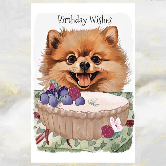 Cute Pomeranian Dog Birthday Wishes Card