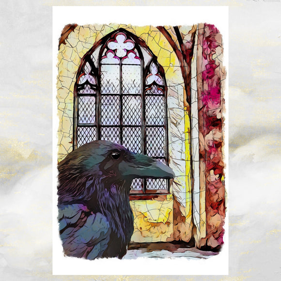 Gothic Raven Alternative Christmas Card