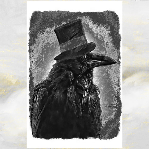 Gothic Raven Art Greetings Card