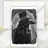 Gothic Raven Art Greetings Card