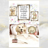 Golden Retriever Dog Greetings Card, Funny Golden Retriever Dog Birthday Card.