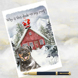 Rottweiler Dog Christmas Card, Funny Rottweiler Dog Christmas Greetings Card.