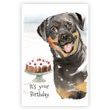 Rottweiler Dog Birthday Card, Rottweiler Dog Greetings Card, Rottweiler Dog Card