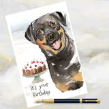 Rottweiler Dog Birthday Card, Rottweiler Dog Greetings Card, Rottweiler Dog Card