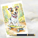 Jack Russell Terrier Dog Fun in in the Woods Greetings Card