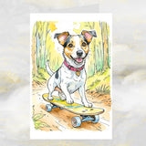 Jack Russell Terrier Dog Fun in in the Woods Greetings Card