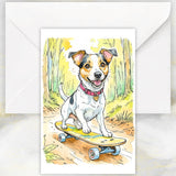 Jack Russell Terrier Dog Fun in in the Woods Greetings Card