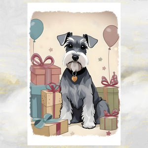 Schnauzer Dog Birthday Card