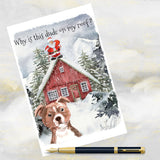 Staffordshire Bull Terrier Dog Christmas Card, Staffy Dog Christmas Card.