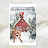 Staffordshire Bull Terrier Dog Christmas Card, Staffy Dog Christmas Card.