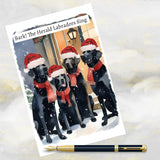 Black Labrador Dogs Christmas Card