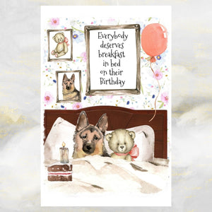 German Shepherd Dog Greetings Card, Funny German Shepherd Dog Birthday Card: