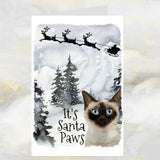 Siamese Cat Christmas Card, Cute Siamese Cat Christmas Card.