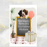 Springer Spaniel Dog Birthday Greetings Card