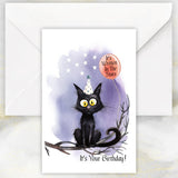 Funny Black Cat Birthday Card