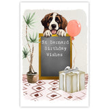 St Bernard Dog Birthday Greetings Card