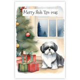 Shih Tzu Dog Christmas Card