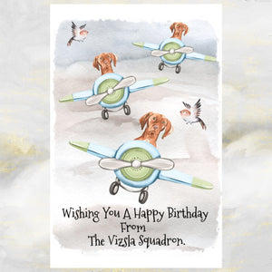 Hungarian Vizsla Dog Greetings Card, Funny Vizsla Dog Birthday Card.