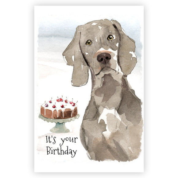 Weimaraner Dog Birthday Card, Weimaraner Greetings Card, Weimaraner Birthday Card