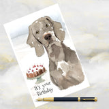 Weimaraner Dog Birthday Card, Weimaraner Greetings Card, Weimaraner Birthday Card