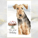 Welsh Terrier Dog Birthday Card, Welsh Terrier Greetings Card, Welsh Terrier Dog Card.
