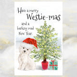 West Highland Terrier Christmas Card, Funny Dog Greetings Card, West Highland Terrier Card, Westie Dog, Dog Card, Dog Christmas Card.