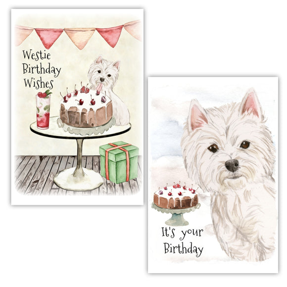 West Highland Terrier Dogs Birthday Cards