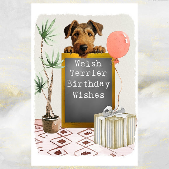 Welsh Terrier Dog Birthday Greetings Card