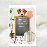 Wire Fox Terrier Dog Birthday Greetings Card