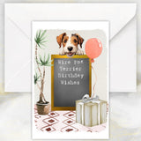 Wire Fox Terrier Dog Birthday Greetings Card