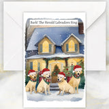 Yellow Labrador Dogs Christmas Card