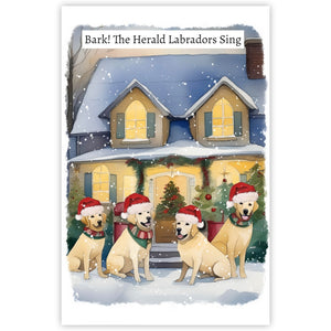 Yellow Labrador Dogs Christmas Card