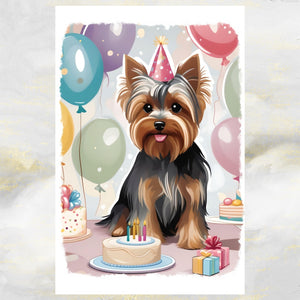 Yorkshire Terrier Dog Birthday Card