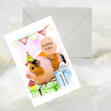 Guinea Pig Birthday Card, Guinea Pig Greetings Card