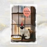 Siamese Cat Birthday Card