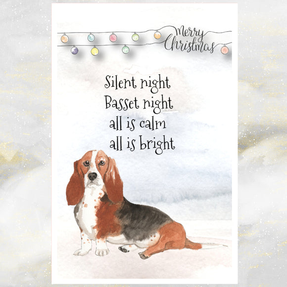 Basset hound greetings card