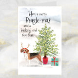 beagle dog christmas card