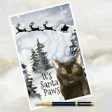 black cat christmas card