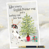 english pointer dog christmas card