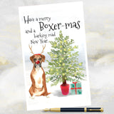 boxer dog christmas card saddlemount cards