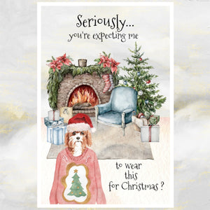 Cavapoo Dog Christmas Card