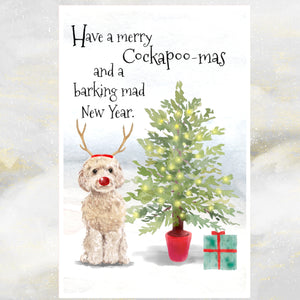 cockapoo dog christmas card