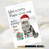 maine coon cat christmas card