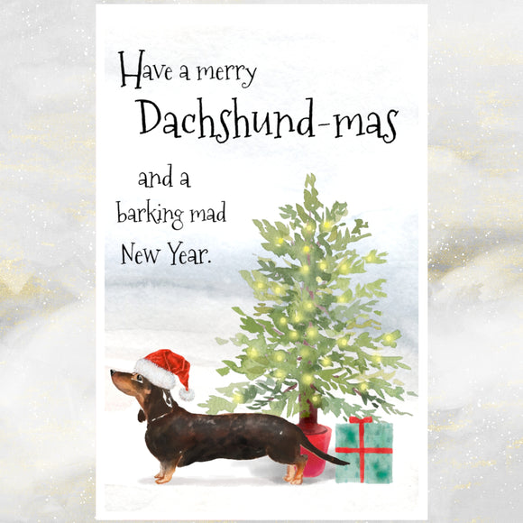 dachshund dog christmas card