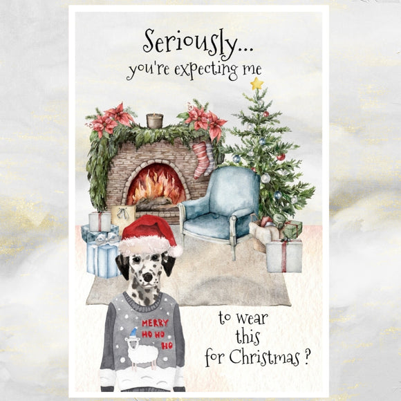 dalmatian dog christmas card